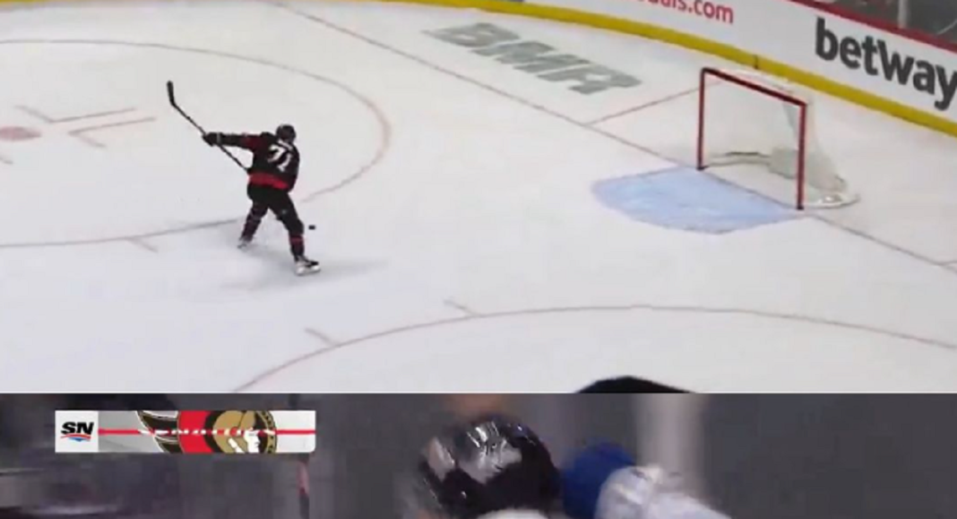 Nocna Zmiana z NHL. Strzelił na pustą i dostał na dziurę