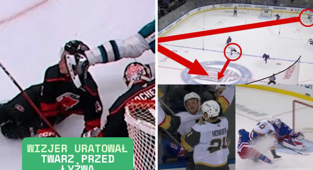 Raport z NHL: Wizjer uratował twarz przed łyżwą. Ojciec strzela jak szalony. Hokej