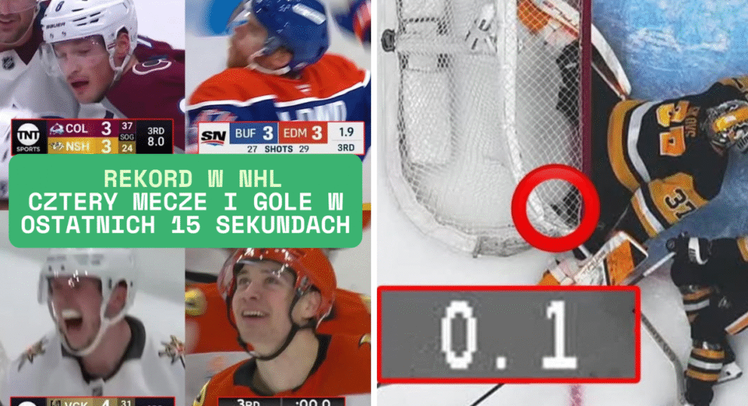 Raport: Rekord w NHL cztery mecze i gole w ostatnich 15 sekundach. Hokej
